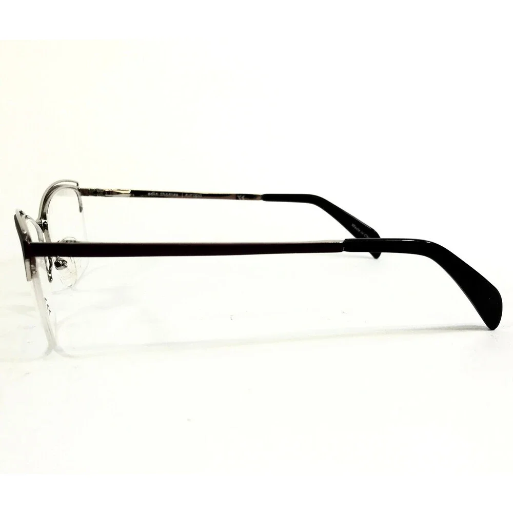 Adin Thomas Eyeglasses Frames AT-426 C3 Purple Silver Cat Eye Half Rim 52-16-135